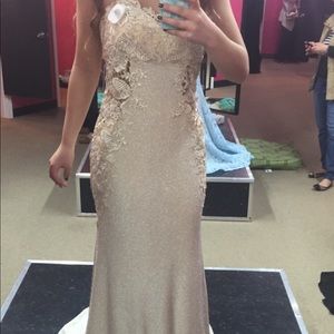 Beautiful champagne colored Prom dress